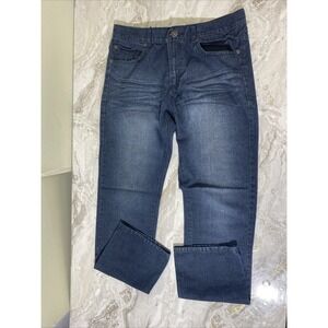 Brooklyn‎ Xpress Jeans Mens 34x34 Blue Dark Wash Cotton Loose Fit Denim